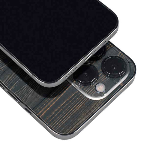 Black Painted Wood iPhone 14 Pro Skin